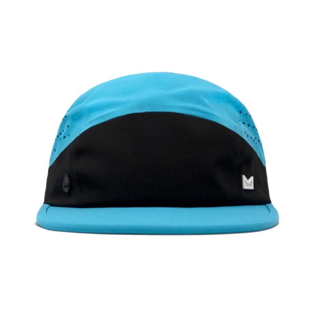 Melin Pace Hydro Hat 58cm Marine Blue Black Performance Strapback Running Cap